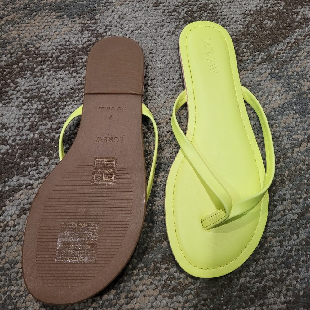 Nwot Jcrew Neon Yellow Sandals
